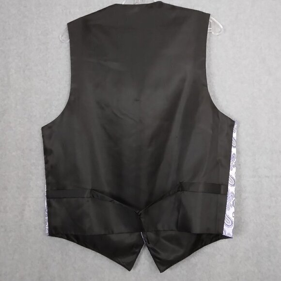 Brand Q | 3 Pc Satin Paisley Formal Vest, Tie & Hankie | Size M - Picture 4 of 11